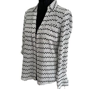 Candie's Geometric Button Down Blouse (Sz S)